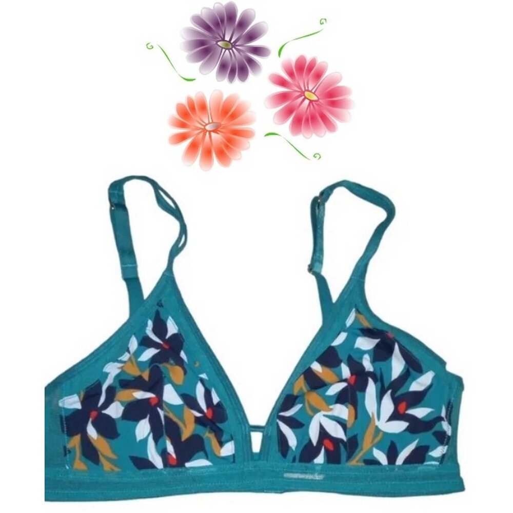 All.You.LIVELY Women's Floral Print Mesh Trim Bra SMALL (11-AL)